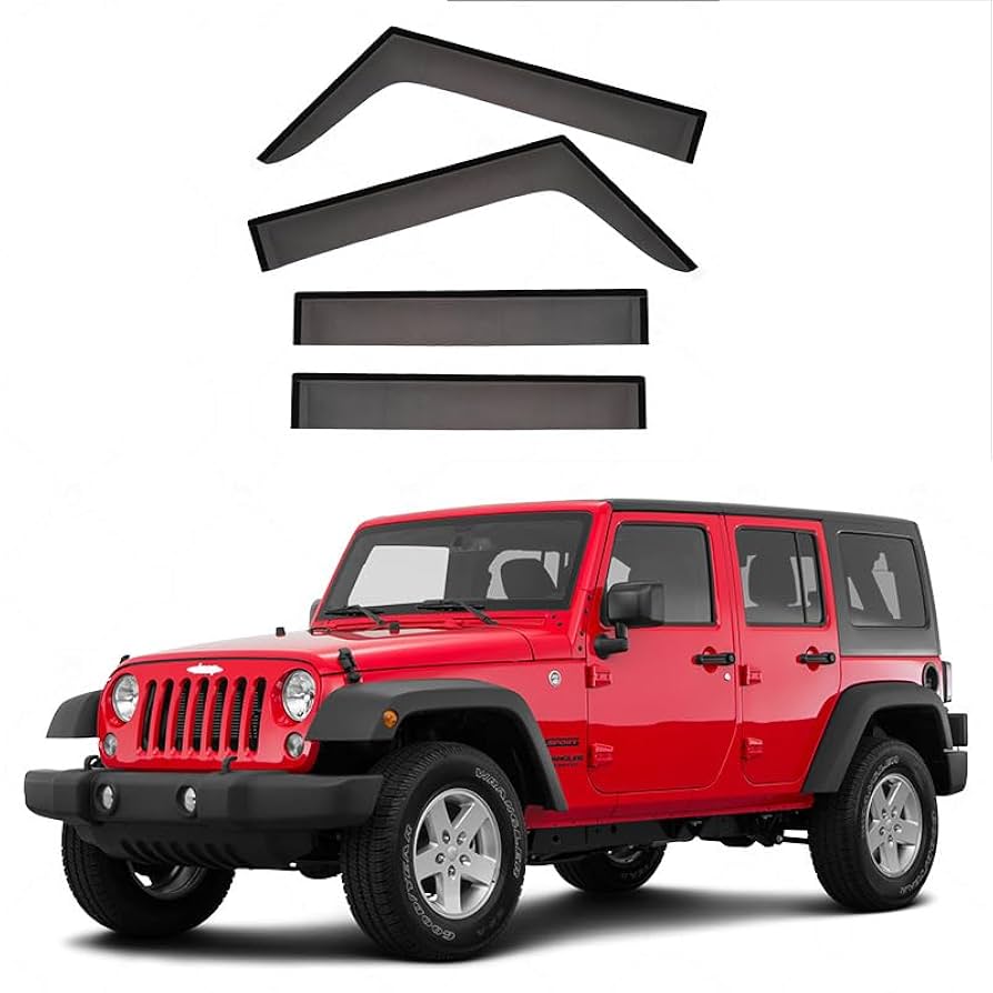 Jeep ジープラングラーjk　ウィンドウ　ドアバイザー 4枚セット 純正品❗ Jeep ジープラングラーjk ウィンドウ ドアバイザー 4枚セット
